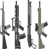 Rifle with Tactical Attachments vector