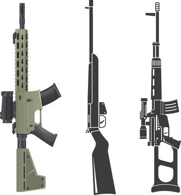 Gun and Rifle Silhouette Collection
