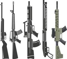 Army Rifle Silhouette Set vector