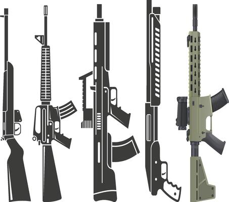 Army Rifle Silhouette Set