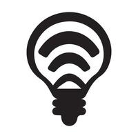 a light bulb with wifi symbol on it vector