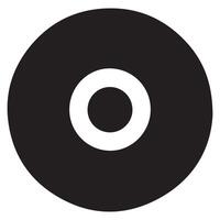 a black and white image of a disk with a circle in the center vector