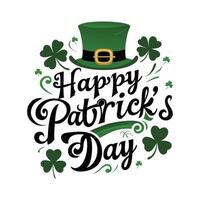 Festive St. Patrick Day Greeting with Green Leprechaun Hat vector
