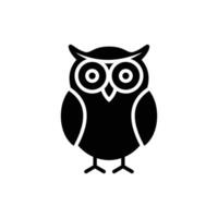owl silhouette icon on the white background vector
