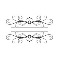 Calligraphic border divider frame design element in invitation vector