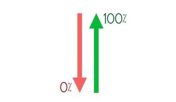 a graph showing the percentage of a stock going up and down vector