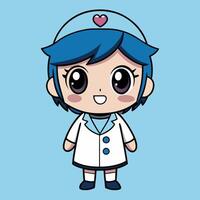 a cartoon character with blue eyes and a white coat vector