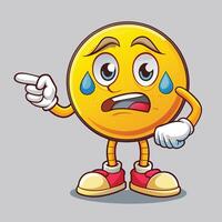 emoticon character with sad face and sad expression illustration illustration vector