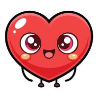 a cartoon heart with big eyes and a big smile, vector