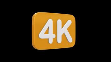 4K Quality Icon Rotating on a Transparent Background. Seamless Loop. 4K video