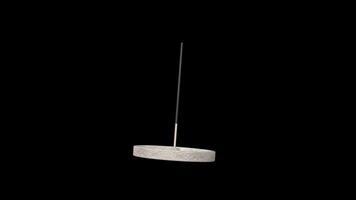 Incense Holder Rotating on a Transparent Background. Seamless Loop. 4K video