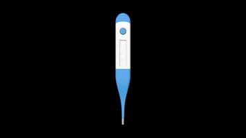 Digital Thermometer Rotating on a Transparent Background. Seamless Loop. 4K video