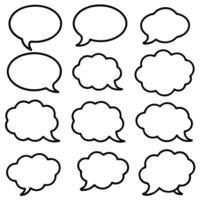 a set of speech bubbles with shapes white background, vector