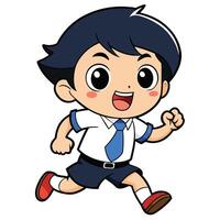 a cartoon boy running with a tie on, vector
