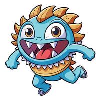 a cartoon monster running with its mouth open on a white background vector