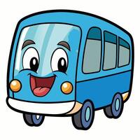 a cartoon bus with a smile on its face ,white background vector