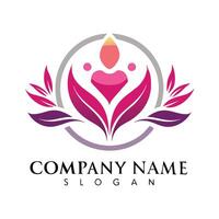 a logo for a company that is pink and purple on a white background vector