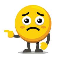 sad emoticon character with sad face and sad expression illustration vector