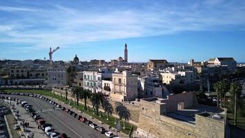 A flight over Bari offers a majestic view of the Basilica of St. Nicholas, the main Christian shrine that attracts pilgrims from all over the world. the beauty of ancient churches and narrow streets. video