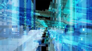 Blue Technology Blocks Background 3D Rendering video