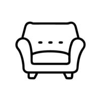 Outline sofa with arm rest vector
