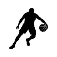 Man dribbling on white background vector