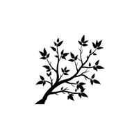 branches with leaves silhouette vector