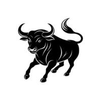 Bull in angry mode vector
