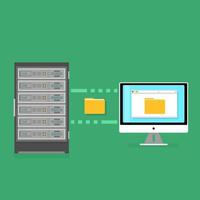 Server File Data Transfer To Computer Icon Illustration vector