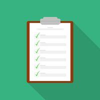 Approved Check List Document On Clipboard Flat Icon Illustration vector