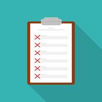 Failed Check List Document Clipboard Flat Icon Illustration vector