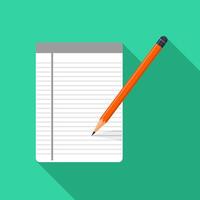 Notepad With Pen On Lined Paper Icon vector