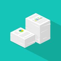 Isometric Document Stack Financial paperwork concept Icon Illustration vector