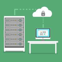 Server Data Transfer to Computer Icon Illustration vector
