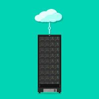 Cloud Storage Data Connected to Server Icon Illustration vector