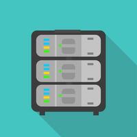 Computer Server Data Storage Flat Color Icon Illustration vector