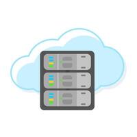 Cloud Storage Server Data Icon Color Illustration Icon vector