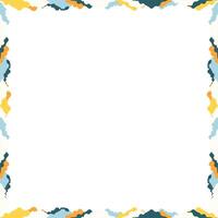 White clouds simple square frame. Fluffy clouds in the blue sky template. Frame with empty space vector
