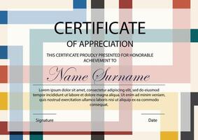 Certificate template. Modern certificate with abstract geometric elements. Colorful geometric diploma vector