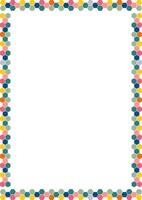 Colorful stylish geometric empty rectangle frame. bee hive frame for text. Modern Art baby shower vector