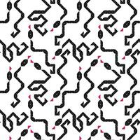 Snake chines new year. Geometric seamless patterns in black and white create a visually stunning and symmetrical design. vector