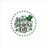 Elegant St. Patricks Day Greeting with Irish-Inspired Wreath vector