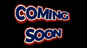 Coming Soon Text Animation on black background for opening videos. video