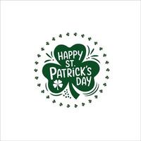 Sophisticated St. Patricks Day Typography with Shamrock Frame vector