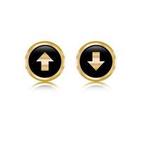 Modern button with download and upload 3d for concept design. Load internet data symbol. Cloud technology. Computer interface vector