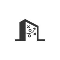 Book play button. Book with triangle shape vector