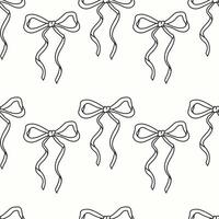 Decorative bows pattern in black and white on a plain background vector