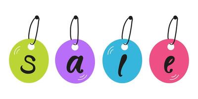 Colorful tags display sale promotion in an appealing and artistic manner vector