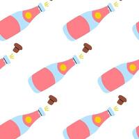 Colorful pattern of soda bottles and caps on a white background in a modern design vector