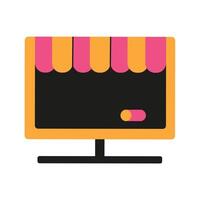 Stylish storefront on a digital screen with vibrant colors and inviting design vector
